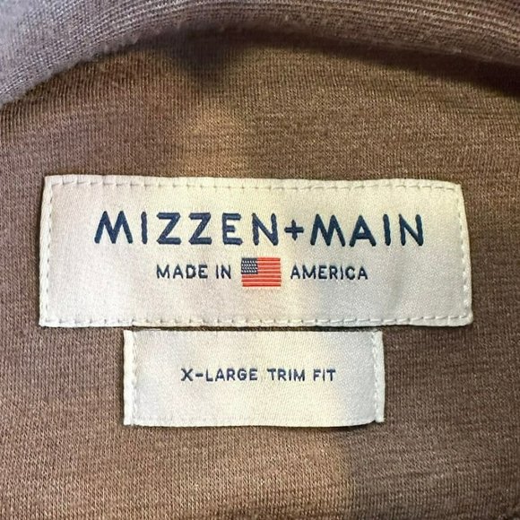 Mizen +‎ Main Brown Trim Fit Quarter Zip Pullover Sweatshirt Mens XL - Picture 3 of 5